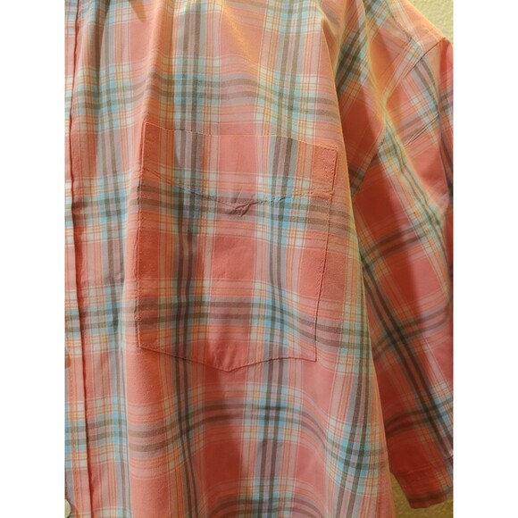 Croft And Barrow Mens Short Sleeve Pink Blue And Striped Shirt Size 2XL - Picture 2 of 8
